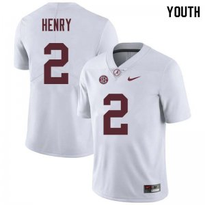 NCAA Youth Alabama Crimson Tide #2 Derrick Henry Stitched College Nike Authentic White Football Jersey HN17R01LL